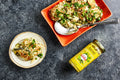Quick and easy dinner orange dish with lime leaf sambal by Auria.