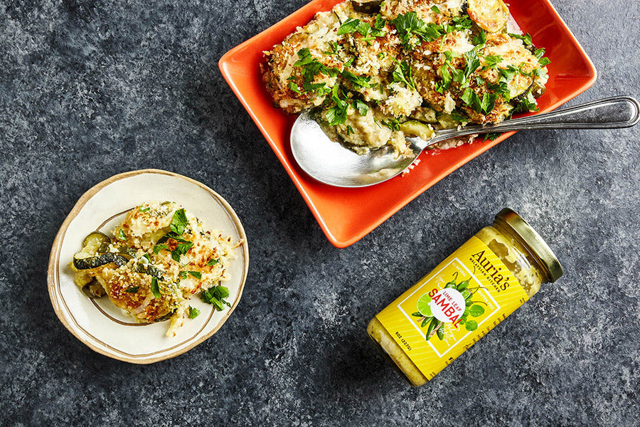 Quick and easy dinner orange dish with lime leaf sambal by Auria.