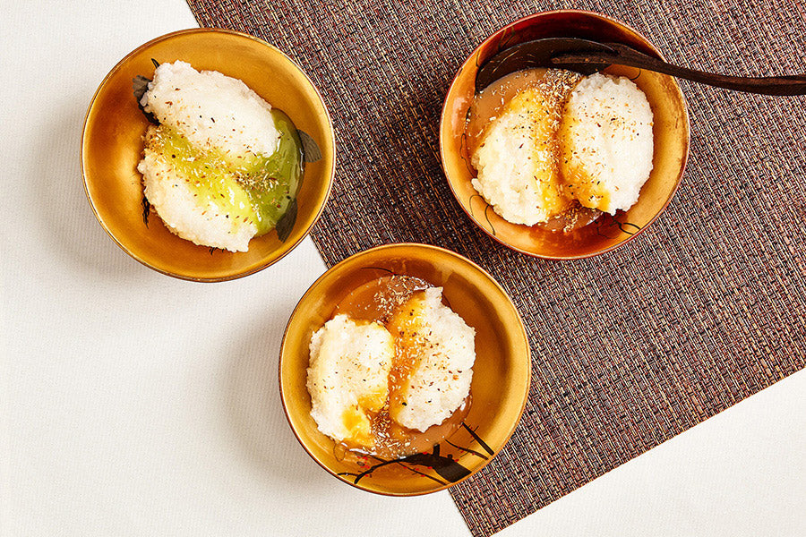 Caramel Kaya dish with sauces by Auria's Malaysian Kitchen