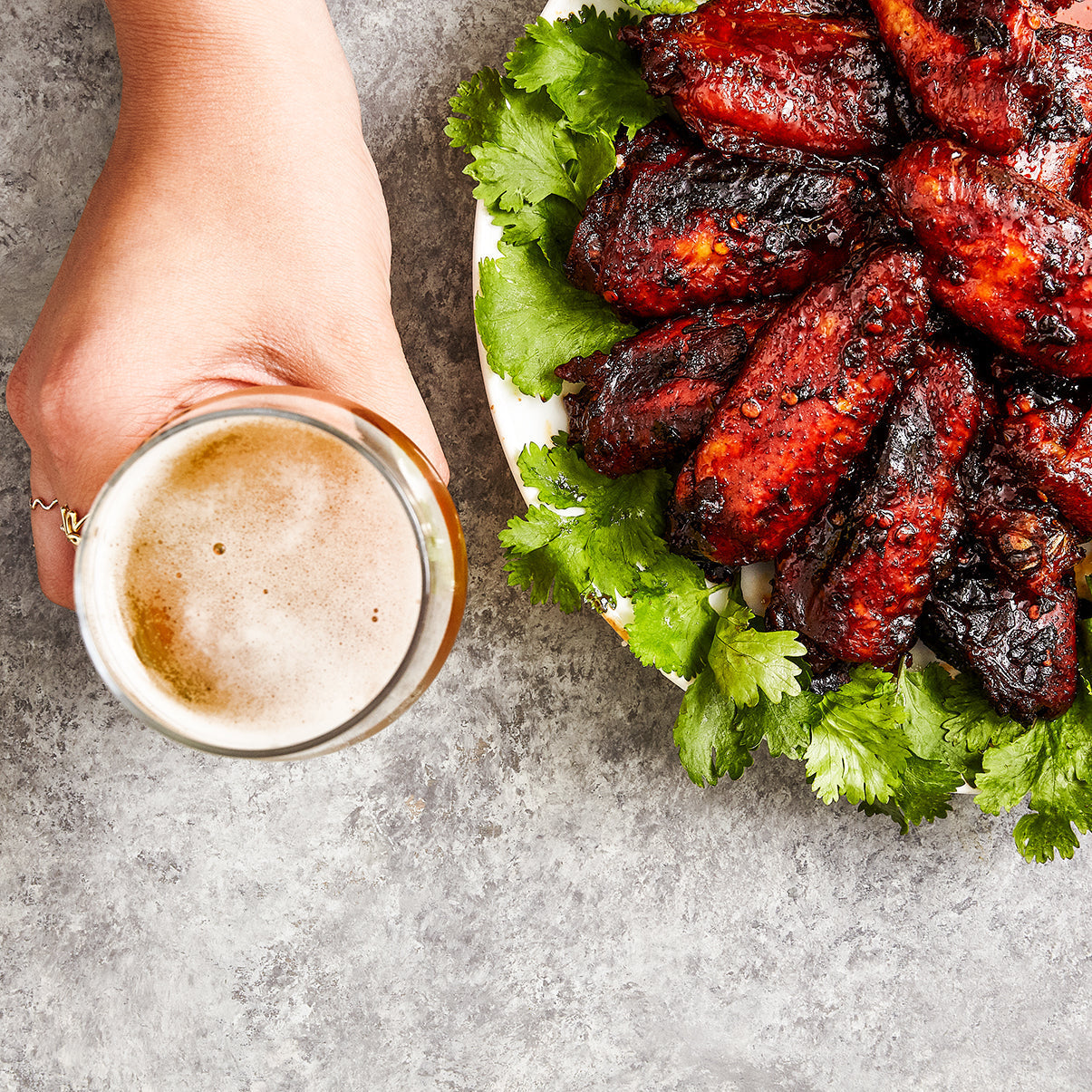 Glazed spicy chicken wings