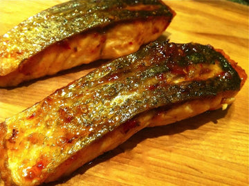 Apricot-Sambal Glazed Salmon with Crispy Skin