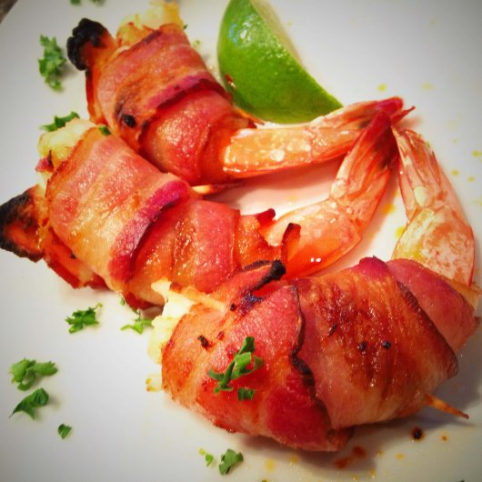 Sambal Bacon-Wrapped Shrimp