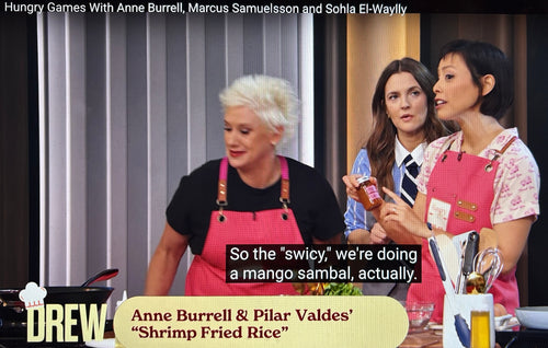 <p><strong>The Drew Barrymore Show: January 6th, 2025</strong></p><h5>The Hungry Games</h5><p>Spoiler Alert: Team Anne Burrell & Pilar Valdes snuck our Mango Sambal into their Shrimp Fried Rice and WON!</p>