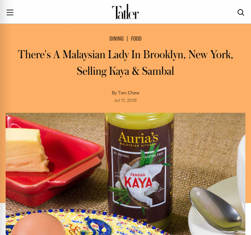 <h4>Tatler: July 11th, 2018</h4><p>There's A Malaysian Lady In Brooklyn, New York, Selling Kaya & Sambal<br/></p>