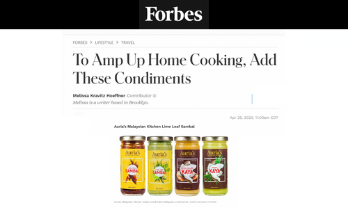 <h5>Forbes: April 29th, 2020</h5><p>To Amp Up Home Cooking, Add These Condiments</p>