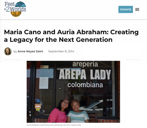 <h5>Feet in 2 Worlds: September 8th 2014</h5><p>Maria Cano and Auria Abraham: Creating a Legacy for the Next Generation	</p>